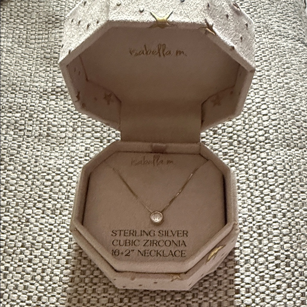 Abella Sterling Silver Necklace with Sparkling Pendant